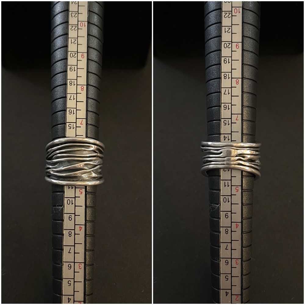 Wrinkled Sterling Silver Band Ring - Picture 4 of 7